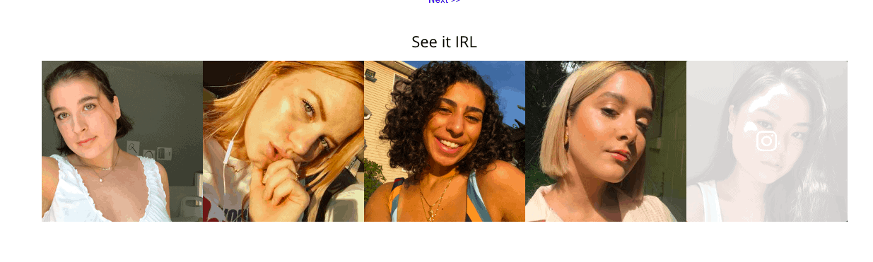 Quatro mulheres diferentes usando produtos Glossier