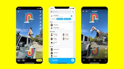 Funcția Spotlight de la Snapchat a conținutului recomandat