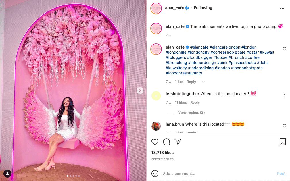 Zdjęcie Elan na Instagramie w jasnych kolorach