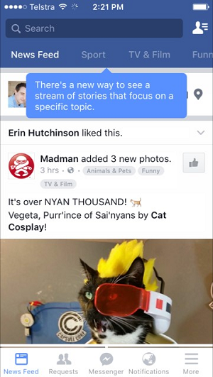 Fluxuri de știri variabile Facebook