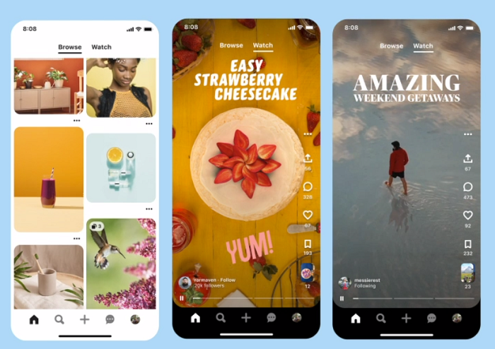Вкладка «Наблюдение» в Pinterest