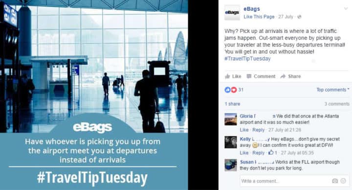 Facebookのキャンペーンtraveltiptuesday