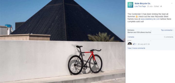 フェイスブックキャンペーン州自転車会社