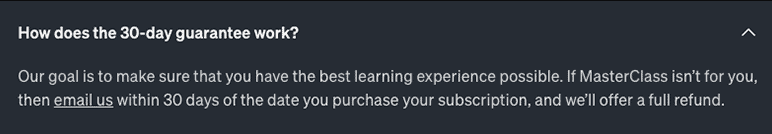 大師級定價和退款保證