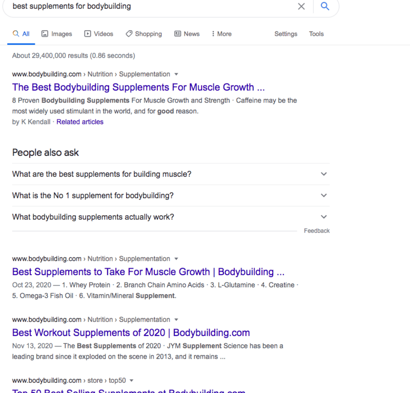 보디 빌딩을위한 최고의 보충제