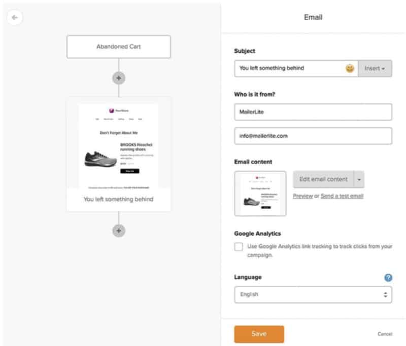 O privire asupra interfeței de utilizare a fluxului de lucru MailerLite