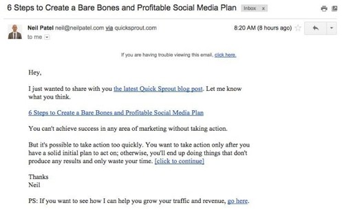 尼尔帕特尔的铅培育电子邮件