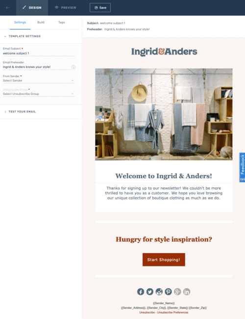 Ingrid & Anders 的自动化电子邮件系列示例