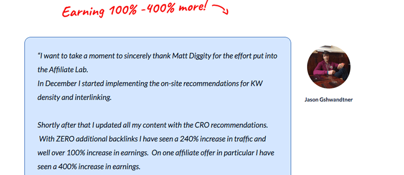 das Affiliate-Lab-Testimonial