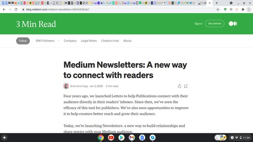 Medium usa Newsletter para conectarse con los lectores