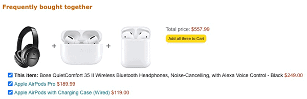 Venta cruzada bien hecha por Amazon