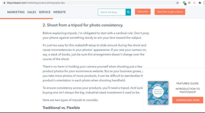 Hubspot ofrece múltiples oportunidades para que los visitantes del sitio web se suscriban