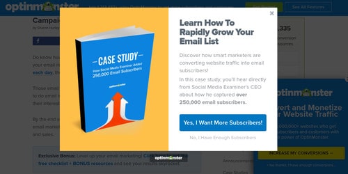 成功的电子邮件营销活动背后的秘密是将您的订阅表单置于退出意图弹出窗口中