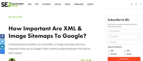 成功的电子邮件营销活动背后的秘密是将您的订阅表格放在顶部侧边栏中