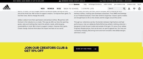 电子邮件营销活动 - Addidas 首次订购的折扣券