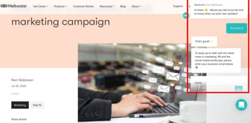 成功的电子邮件营销活动背后的秘密是在在线聊天期间放置您的订阅表格