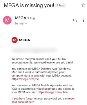 重新参与电子邮件的示例