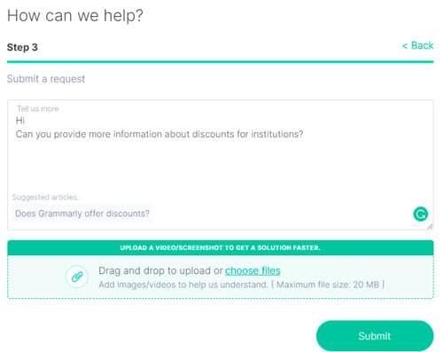 Grammarlys Kundenservice