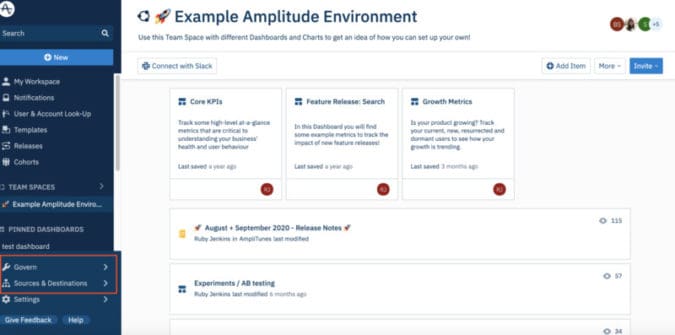 Gobierno de datos de Amplitude
