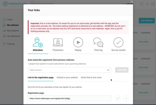 Zweiter Schritt zur Einrichtung eines Webinars auf WebinarJam