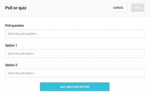 Zweiter Schritt zur Erstellung der Umfrage auf WebinarJam