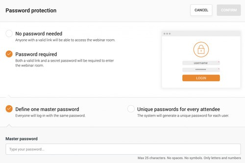 Passwortschutz von WebinarJam