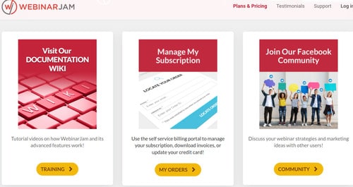 Sie können auf die Online-Dokumentation von WebinarJam zugreifen