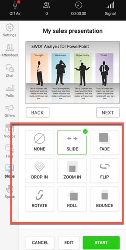 Folienpräsentationen von WebinarJam