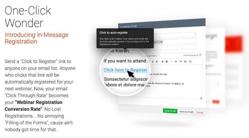 Die Teilnehmerregistrierung von WebinarJam - One Click Wonder