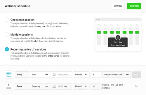 Planung von Webinaren – Wiederkehrende Präsentationsserien
