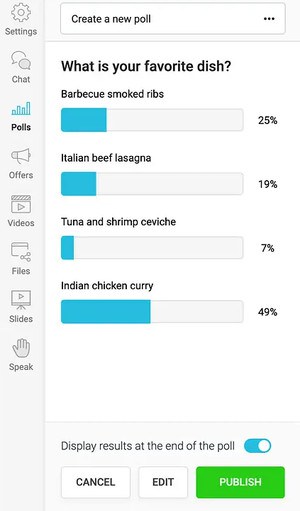 Umfragen und Umfragen von WebinarJam