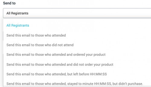 Sie können Ihre Registrierungsliste basierend auf ihrem Verhalten auf WebinarJam segmentieren