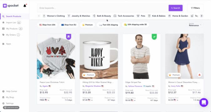 Spocket에는 AliExpress보다 더 나은 제품과 공급업체가 있습니다.