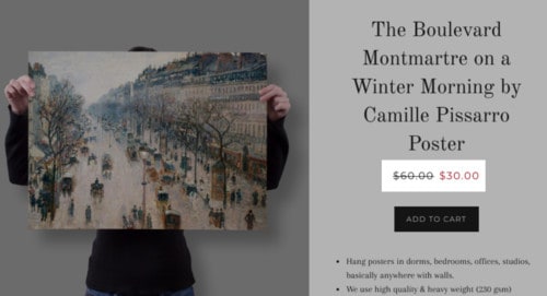 Oberlo와의 판매를 시뮬레이션하는 "가격 비교" 규칙을 설정하도록 선택하는 방법의 예