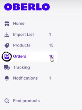 고객이 주문하면 Oberlo의 주문 탭에 표시됩니다.