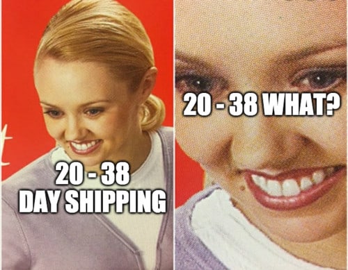 배송 시간이 매우 길다는 것을 알았을 때의 감정 표현