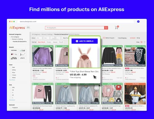 Oberlo의 Chrome 확장 프로그램은 Oberlo와 온라인 스토어 사이의 중개자입니다.