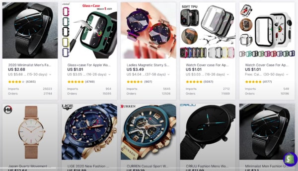 Oberlo는 쉽게 검색할 수 있는 데이터베이스의 모든 것을 한 곳에서 제공합니다.