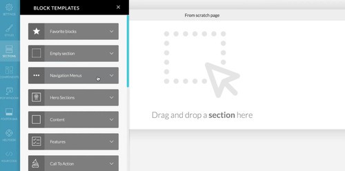 يمكنك إنشاء أقسام مختلفة من الصفحة وتخصيصها باستخدام Kartra Builder / Editor