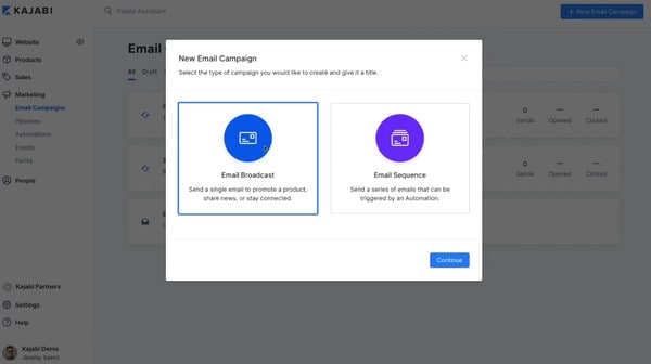 Kajabi's Email Marketing