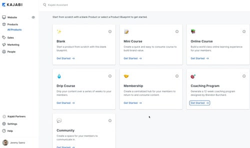 دورات Kajabi ومواقع العضوية