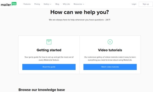 Kundensupport von MailerLite