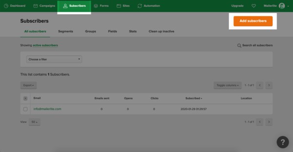 Listenverwaltung von MailerLite