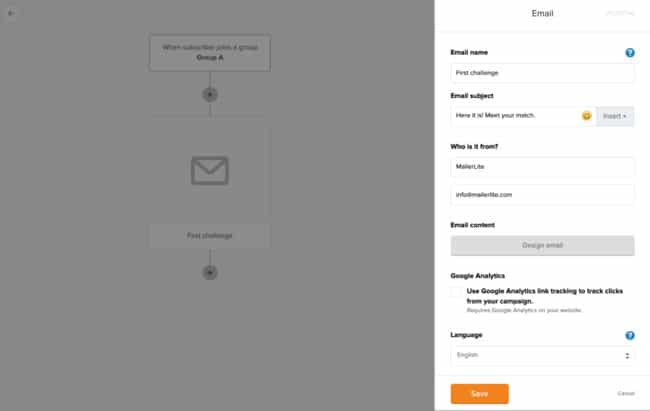 Sie können die Sprache für Ihre E-Mail mit MailerLite ändern