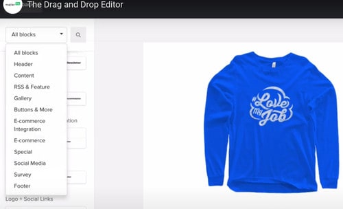 E-Mail-Editor von MailerLite