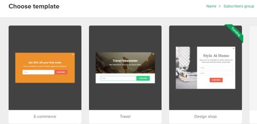 Popup-Vorlagen von MailerLite