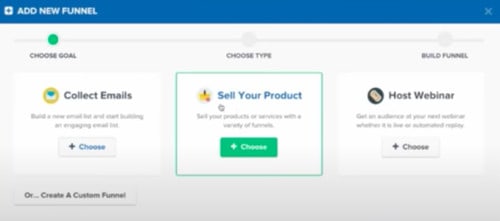 ClickFunnels – Ziel auswählen