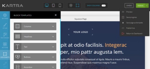 Kartras Page Builder