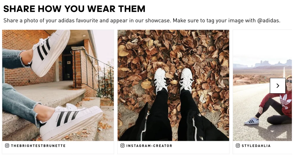 Contenido generado por usuarios de adidas