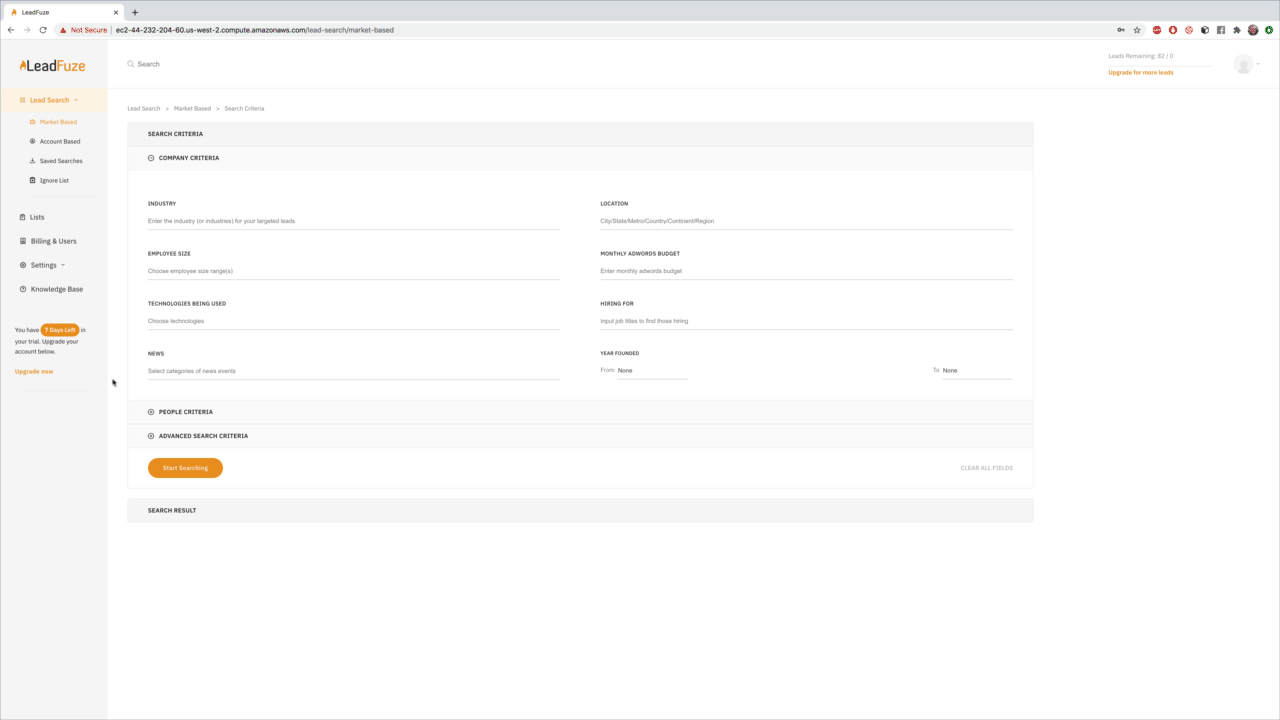 generare contatti e-mail freddi con LeadFuze